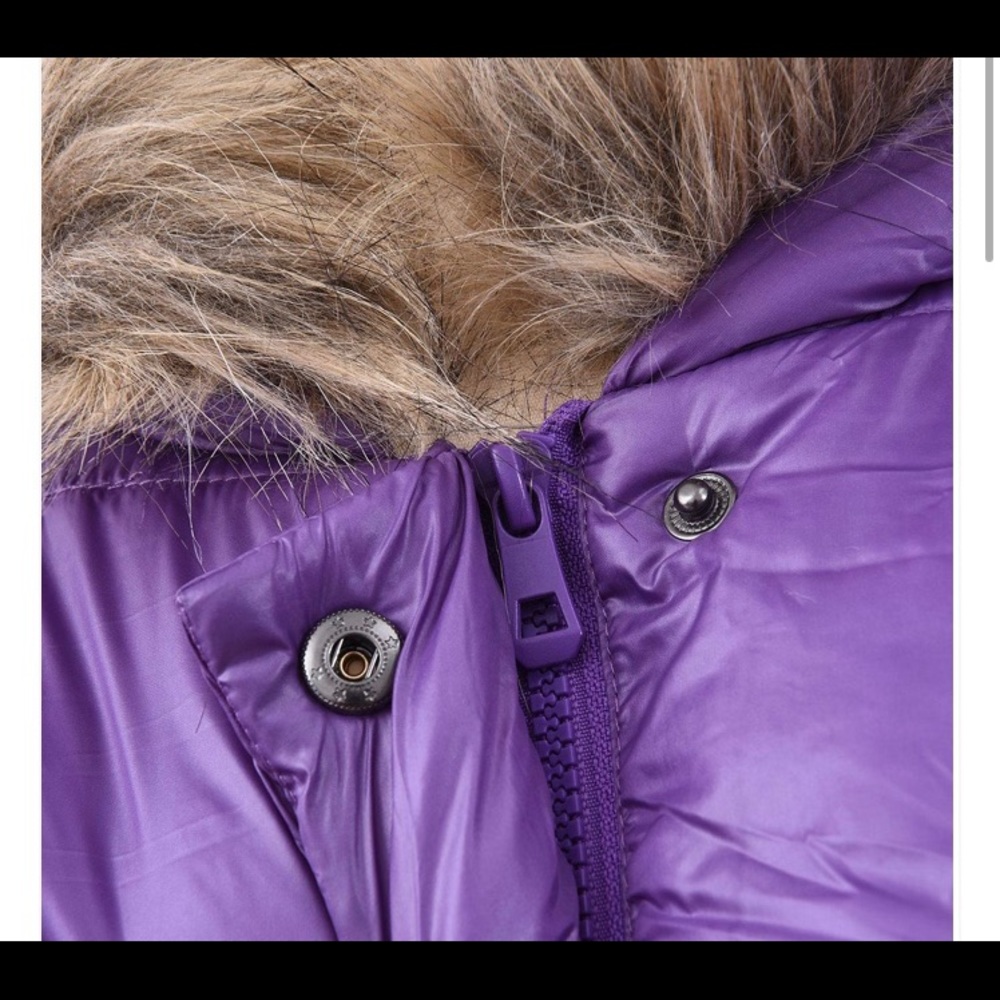 PURPLE PUFFER COAT - Picture 4 of 8